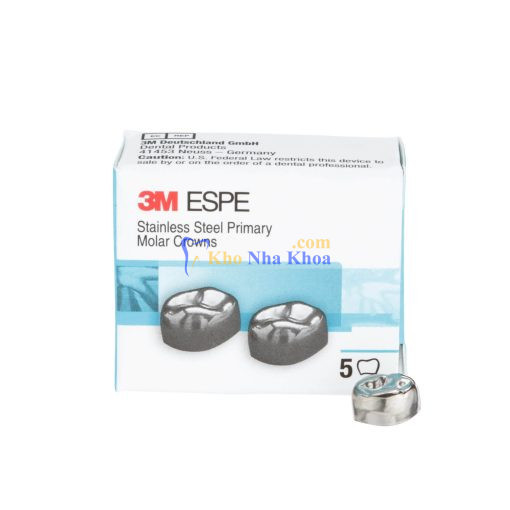 3M™ ESPE™ Stainless Steel Primary Molar Crowns, D-LL-4, Lower Left First
Primary Molar, Size 4, 2 Crowns