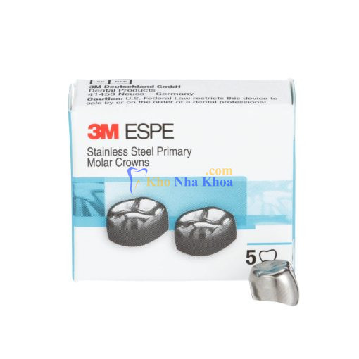 3M™ ESPE™ Stainless Steel Primary Molar Crowns, D-LL-6, Lower Left First
Primary Molar, Size 6, 2 Crowns