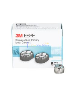 3M™ ESPE™ Stainless Steel Primary Molar Crowns, D-LR-4, Lower Right First Primary Molar, Size 4, 2 Crowns