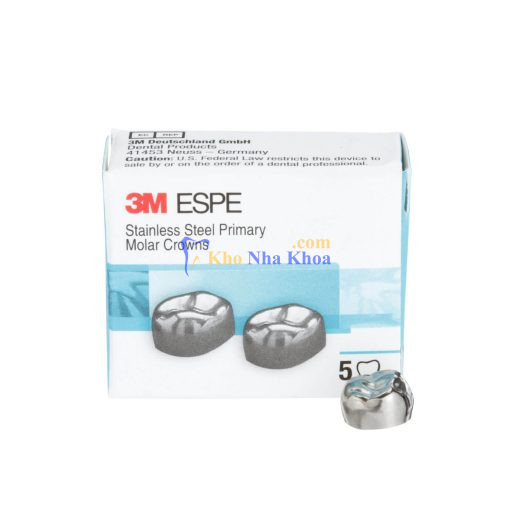 3M™ ESPE™ Stainless Steel Primary Molar Crowns, D-UL-5, Upper Left First
Primary Molar, Size 5, 2 Crowns