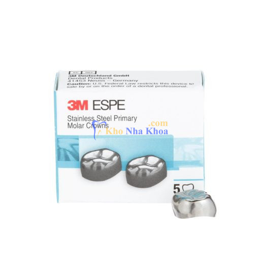 3M™ ESPE™ Stainless Steel Primary Molar Crowns, E-LL-5, Lower Left
Second Primary Molar, Size 5, 2 Crowns