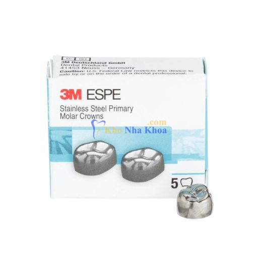 3M™ ESPE™ Stainless Steel Primary Molar Crowns, D-UR-6, Upper Right
First Primary Molar, Size 6, 2 Crowns