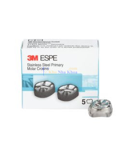 3M™ ESPE™ Stainless Steel Primary Molar Crowns, E-UR-5, Upper Right
Second Primary Molar, Size 5, 2 Crowns