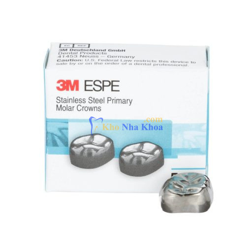 3M™ ESPE™ Stainless Steel Primary Molar Crowns, E-UR-6, Upper Right
Second Primary Molar, Size 6, 2 Crowns